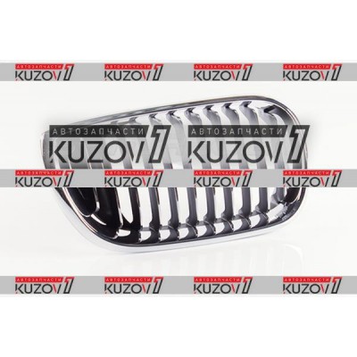 Решетка радиатора (правая) Хром + Хром Ребра (черные Внутри) для BMW 3 (E46) 2001-2005 - фото