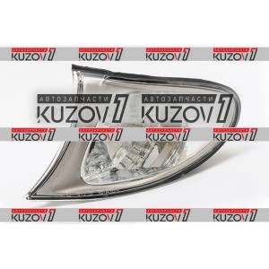 УКАЗАТЕЛЬ ПОВОРОТА (ЛЕВЫЙ) БЕЛЫЙ, ХРОМ ОБОДОК, DEPO - фото