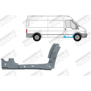 АРКА ПЕРЕДНЯЯ, ЗАДНЯЯ ВНУТРЕННЯЯ ЧАСТЬ, ПОД ДВЕРЬ + ПОРОГ + 1/3 СТОЙКИ (ПРАВАЯ) ОРИГИНАЛ, 0.8 ММ, ПОЛЬША - фото