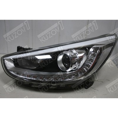 Передняя фара (левая) Линзовая, Светодиодная, Russia, TYC для HYUNDAI ACCENT 2014-2017 - фото