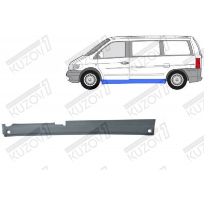 Порог (левый) Вся Длина, Без Боковой Сдвижной Двери Klokkerholm для Mercedes VITO 1996-2003 - фото