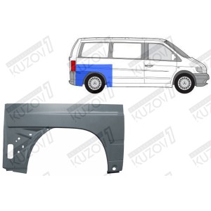 КРЫЛО ЗАДНЕЕ (ПРАВОЕ) РЕМКОМПЛЕКТ, 74 СМ, ОРИГИНАЛ, 0.8 ММ, ПОЛЬША - фото