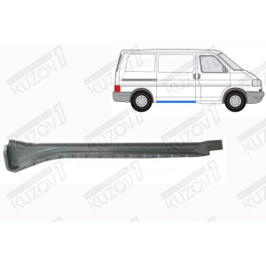 ПОРОГ (ПРАВЫЙ) ПОД БОКОВОЙ СДВИЖНОЙ ДВЕРИ, ВНУТРЕННИЙ, БЕЗ НАПРАВЛЯЮЩЕЙ ПОД РОЛИК, ОРИГИНАЛ, 0.8 ММ, ПОЛЬША - фото