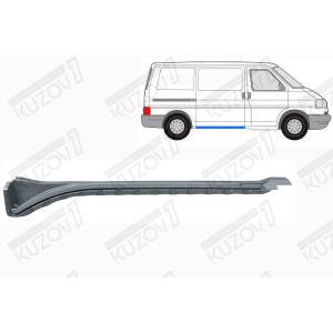 ПОРОГ (ПРАВЫЙ) ПОД БОКОВОЙ СДВИЖНОЙ ДВЕРИ, ВНУТРЕННИЙ, С НАПРАВЛЯЮЩЕЙ ПОД РОЛИК, ОРИГИНАЛ, 0.8 ММ, ПОЛЬША - фото